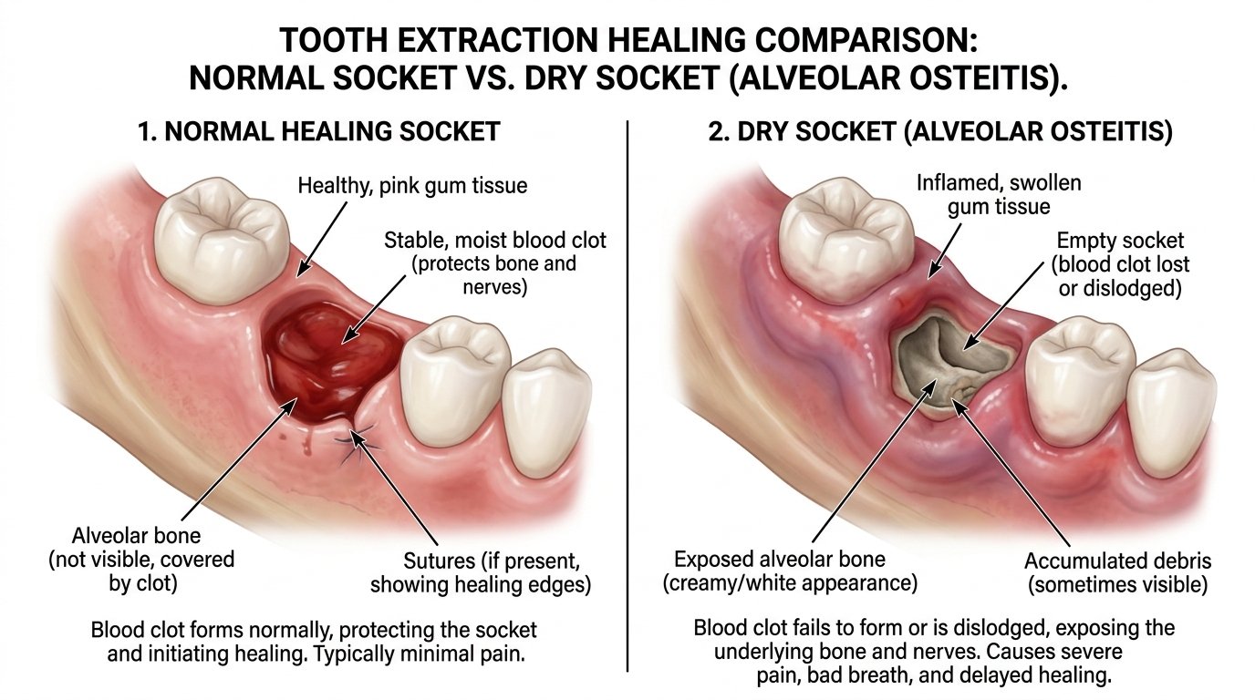 What Does Dry Socket Look Like? Pictures, Symptoms, Healing Stages & When to Worry
