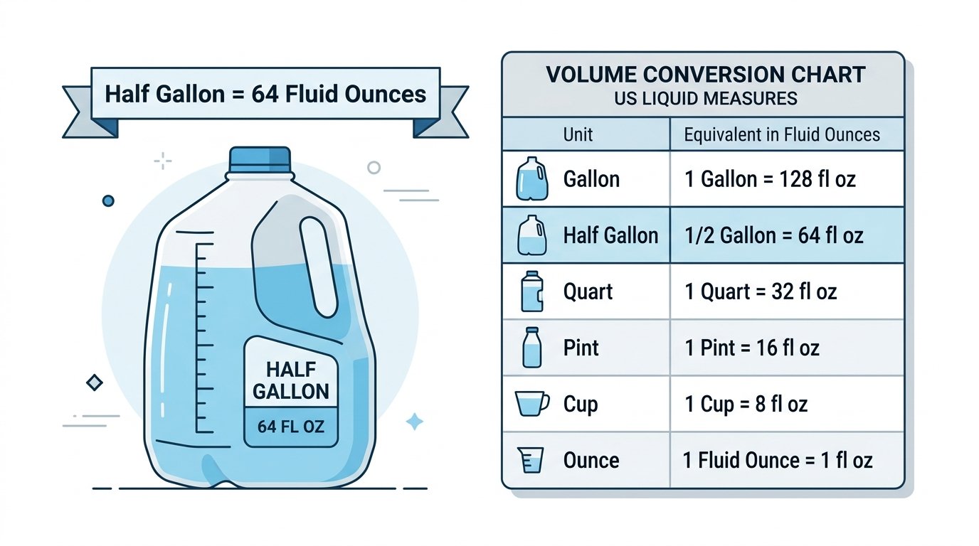 How Many Ounces in a Half Gallon? (Quick Answer + Conversion Chart)